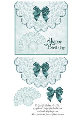 Scalloped Edged Envelope Style Card with Fan 4