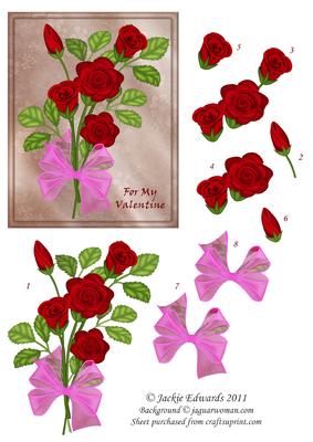 Roses for My Valentine Topper with Decoupage