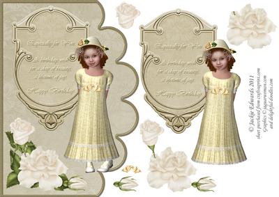 Scalloped Edged Card Front with Decoupage