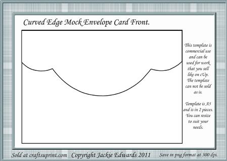 Curved Edge Mock Envelope Card Front Template