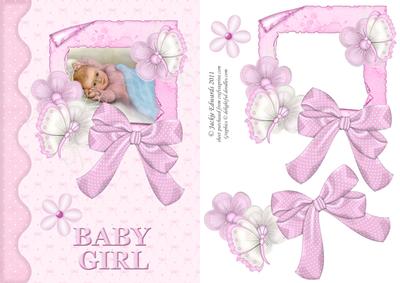Baby Girl with Butterflies and Bow