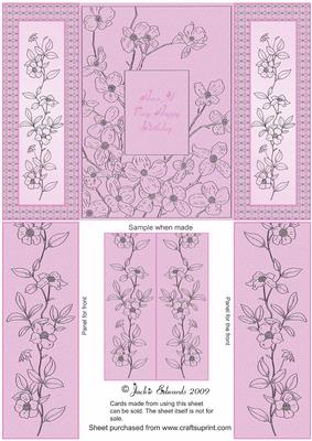 Pink Floral Gate Fold Card