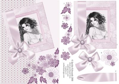 Portrait of a Beautiful Lady Card Front with Decoupage 2