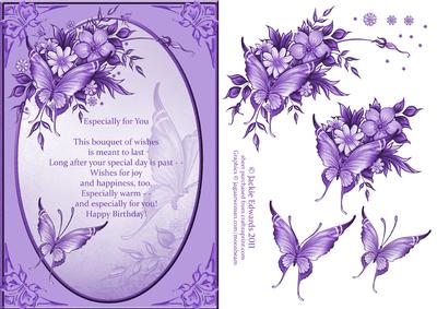 Verse with Butterflies and Flowers Card Front
