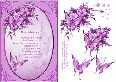 Verse with Butterflies and Flowers Card Front 2