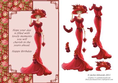 Lady in Red with Verse