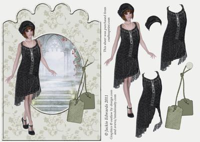 1920's Lady Scallop Top Card Front
