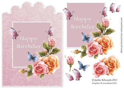 Glowing Roses Scallop Top Card Front