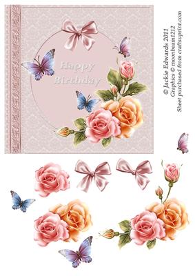 Roses and Butterflies Card Front