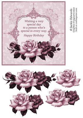 Antique Roses with Verse 6x6 Card