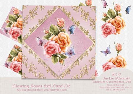Glowing Roses 8x8 Card Kit