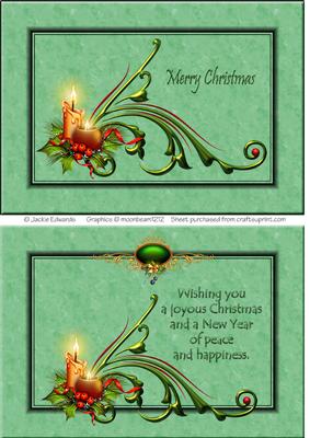 2 Christmas Candles Card Fronts/toppers