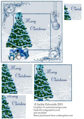 Blue Christmas Card Front