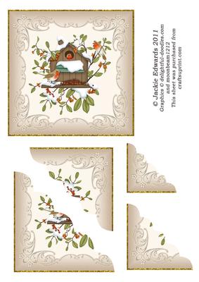 5x5 Robins Nest Christmas Card Front