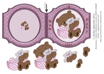 Baby Girl Shaped Card