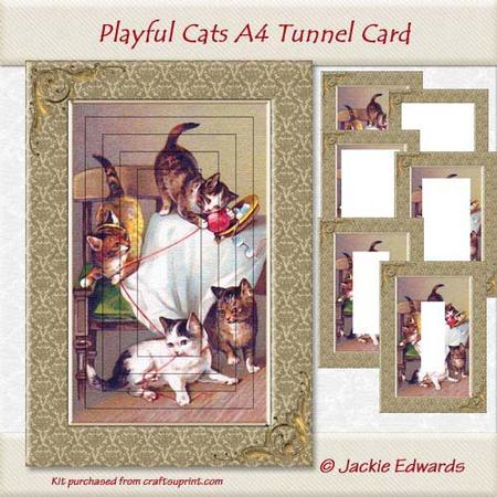 Playful Cats A4 Card Kit