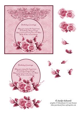 Glowing Roses Butterfly Pink