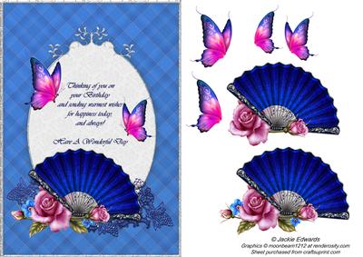 Fan Roses and Butterflies