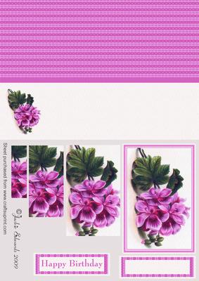 Pink Petals Pyramid Card Front