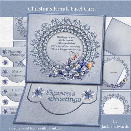 Christmas Florals Easel Card Kit