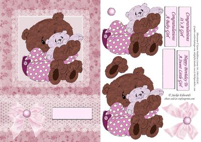 Baby Card with Bow and Lace