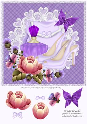 8x8 Shoes Handbag Flowers and Lace