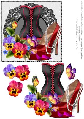 Oo-la-la Corset Flowers and Shoe