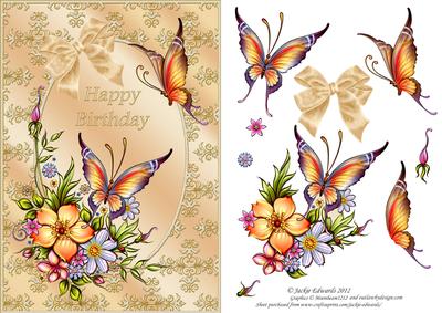 Flowers Butterflies and Bow