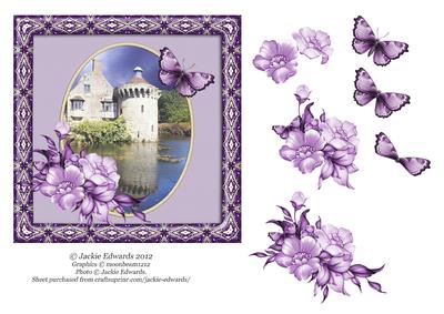 Scotney Castle 2 with Flowers and Butterfly