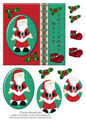 Santa and Holly Christmas