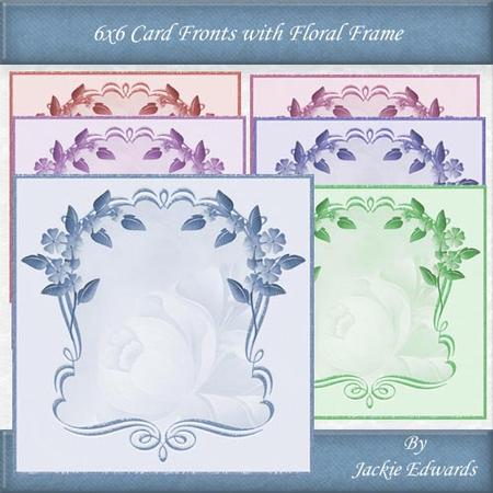 6x6 Card Fronts with Floral Frame
