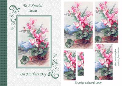 Pink Floral Mothers Day Card Front