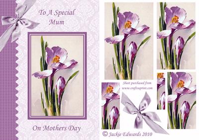 Mauve Floral Mothers Day Card Front
