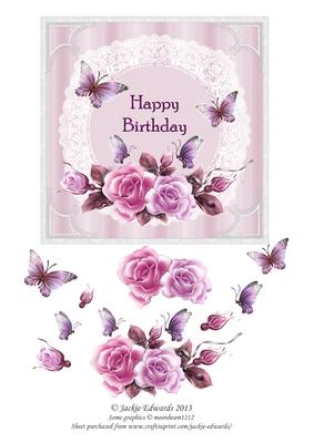 Lace Roses and Butterflies for Your Birthday