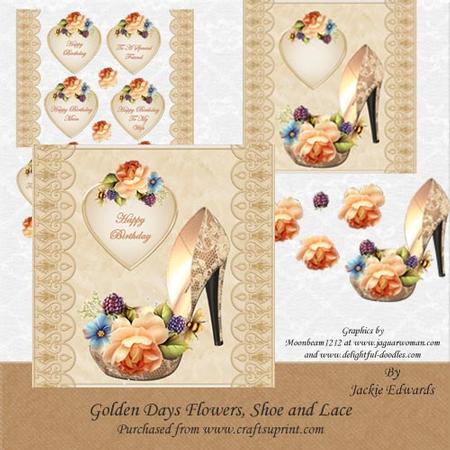 Golden Days Flowers Shoe and Lace Mini Kit