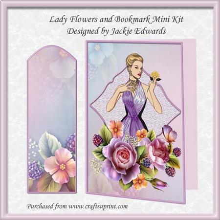 Lady Flowers and Bookmark Mini Kit