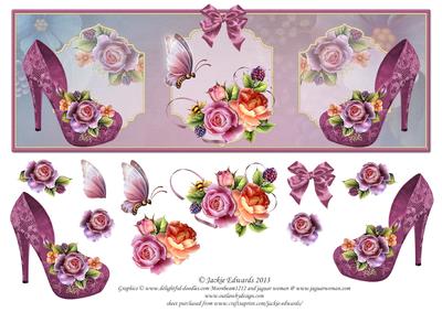 English Roses Shoes Butterfly Topper