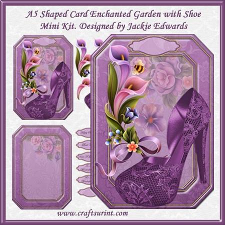A5 Shaped Card Enchanted Garden with Shoe Mini Kit