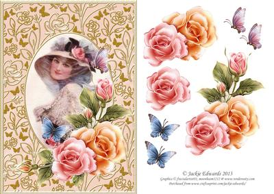 Victorian Beauty with Roses