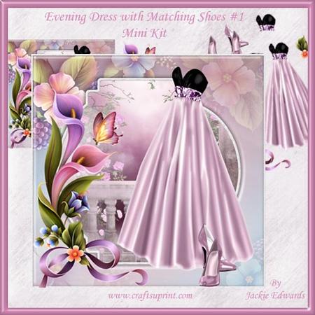 Evening Dress with Matching Shoes #1 Mini Kit