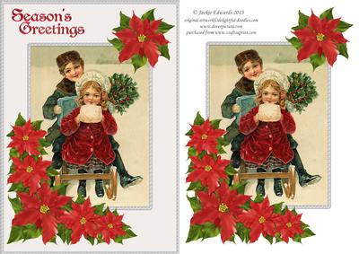 Quick Vintage Christmas with Poinsettias