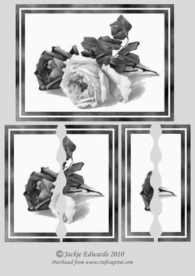 Floral Monochrome Wavey Edge Side Stacker