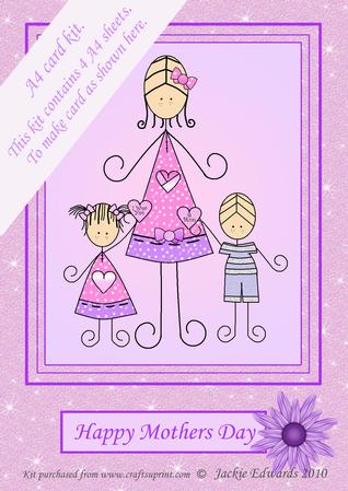 A4 Card Kit for Mothers Day/birthday