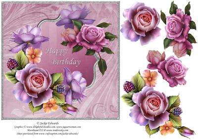 English Roses Happy Birthday