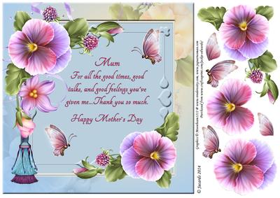 8x8 Floral Mothers Day Card Front
