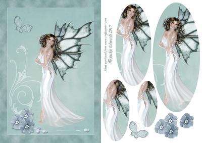 Fairy with Flowers and Butterfly