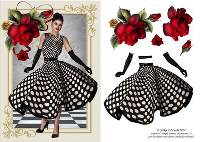 1950`s Lady with Red Roses