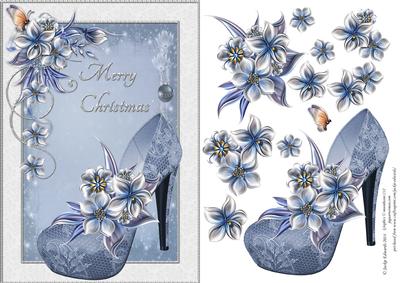 Winter Flowers Shoe and Butterfly