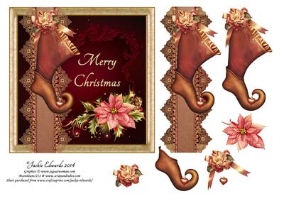 Xmas Stocking and Poinsettia
