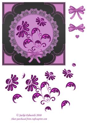 Lace Doily with Flowers and Bow